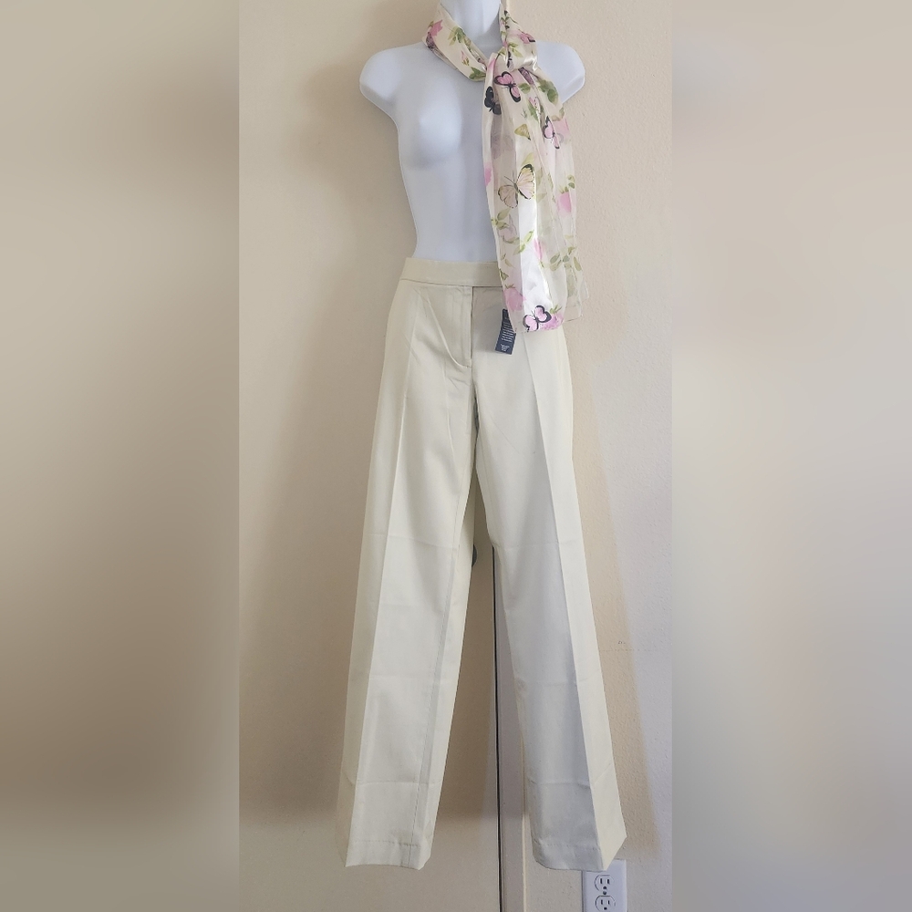 Lands' End Cream Wide Leg Women's Pants